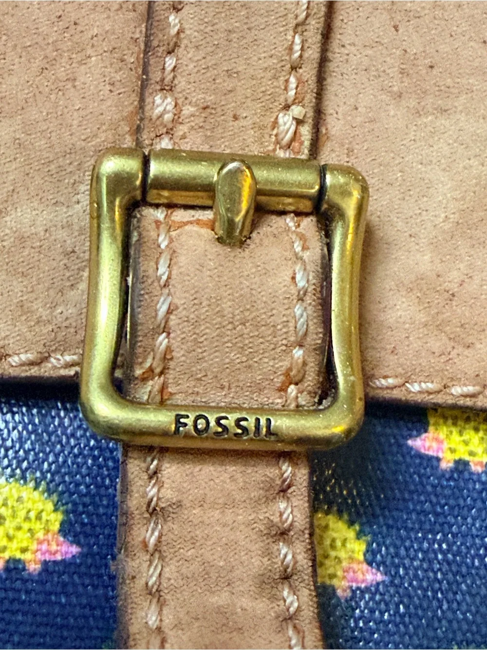 Restored Fossil Canvas Water Resistant Messenger Bag with Hedgehog Print